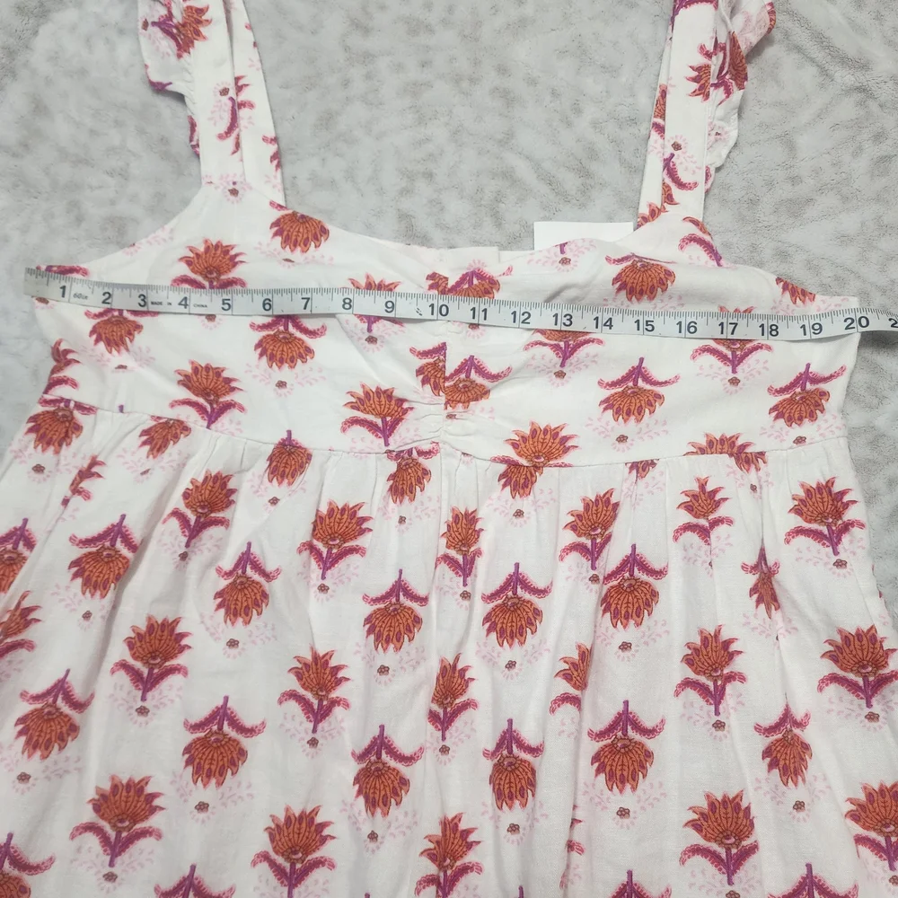 J.Crew Factory Women's Linen Blend Ruffle Strap Mini Sundress Floral Sz 14 NWT - Picture 11 of 14